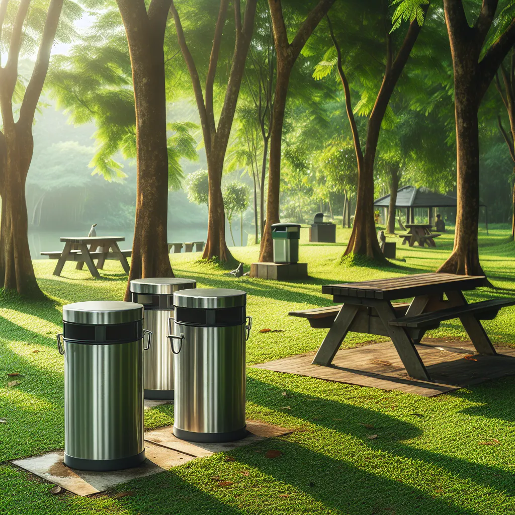 Basureros para áreas de picnic en parques