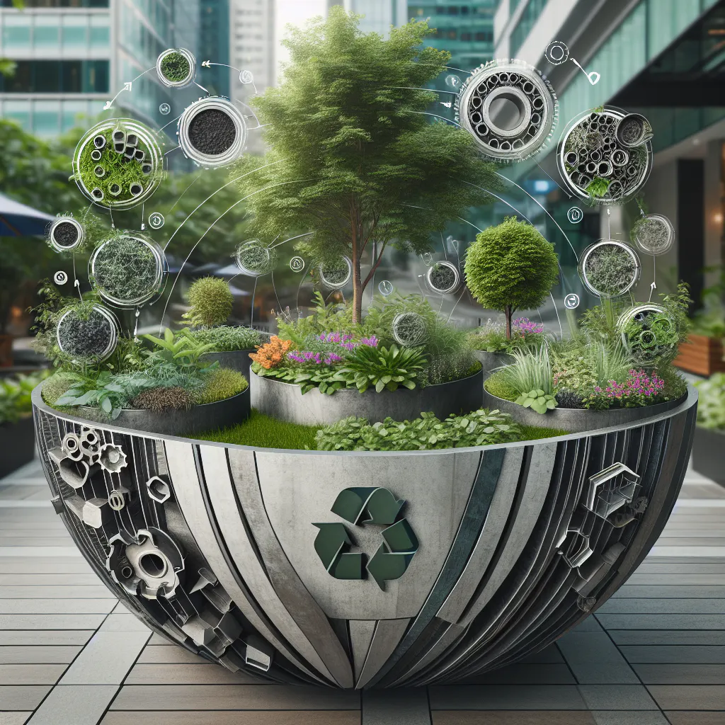 Diseño sostenible en jardineras de acero