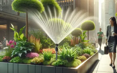 Jardineras con sistemas de riego en entornos urbanos