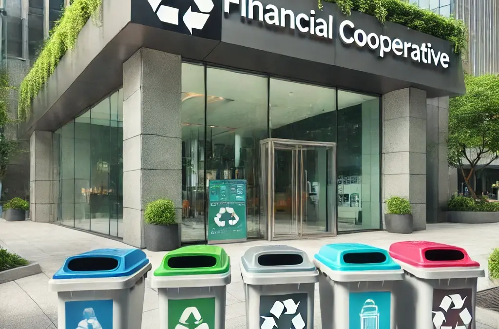 Contenedores de reciclaje en cooperativas financieras