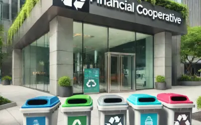 Contenedores de reciclaje en cooperativas financieras