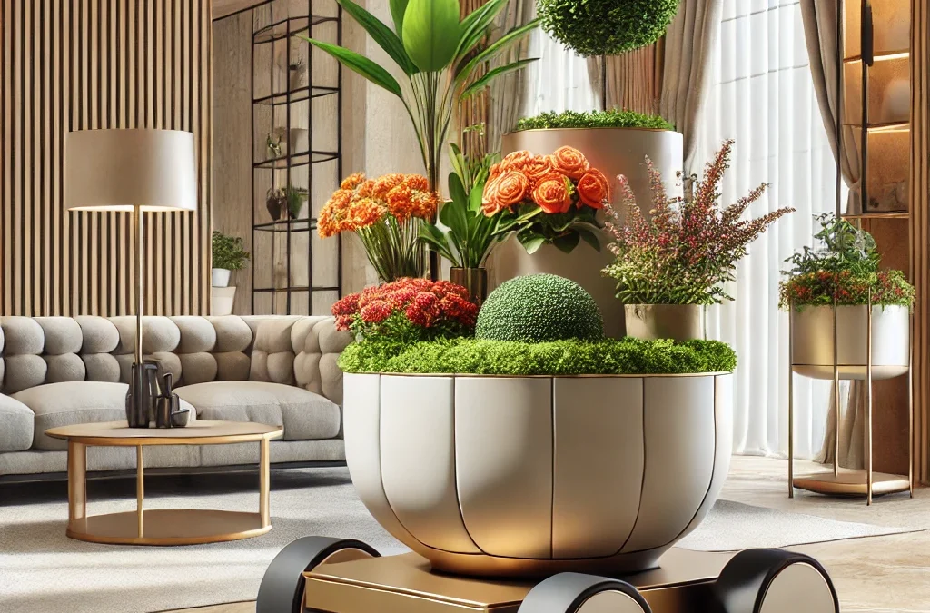 Flexibilidad en la decoración con jardineras con ruedas