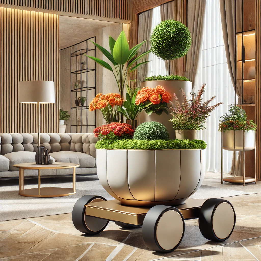 Flexibilidad en la decoración con jardineras con ruedas