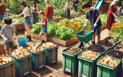 Compostaje de residuos orgánicos en jardines comunitarios