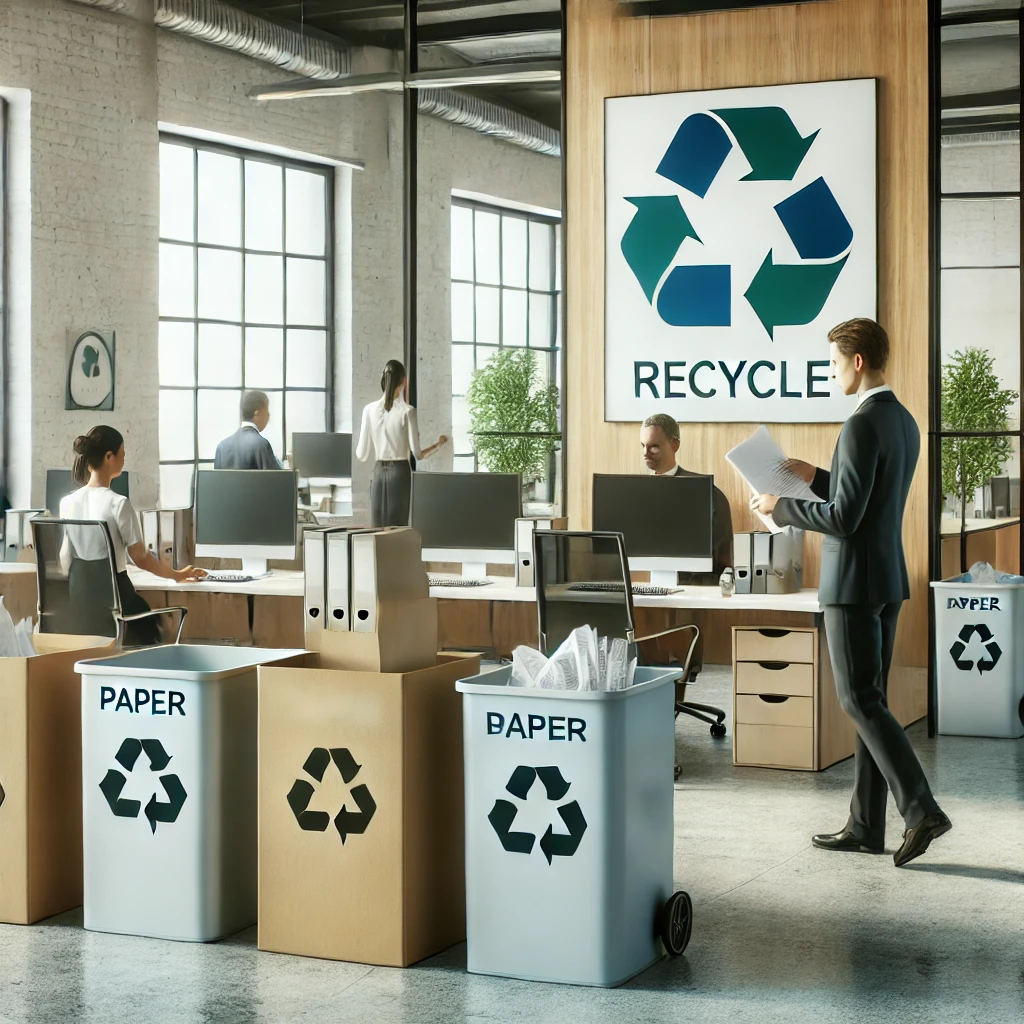 Reciclaje de papel y cartón en oficinas